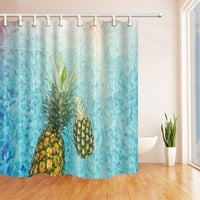 Tropički egzotični voćni ananas u bazenu Duga poliesterska tkanina za zavjese, kupatilo za zavjese za