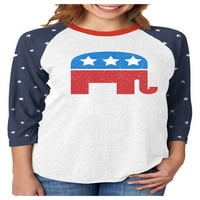 Republikanska majica Republikanski Elephant Ženski rukav dresovi majica X-Velike zvijezde