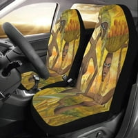 Set auto-sjedala pokriva vodkolor Žena Portret Univerzalni automatsko prednja sjedala Zaštitni za auto,