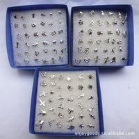 Toyella srebrne muške naušnice na minđuše s ušičnim ušilim parovima različitih kutija parovi srebra