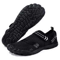 Vodene cipele za muškarce Brze suhe široke nožne cipele za noge Podesive bosonočni čarapa za plivanje plaže rijeke rijeke surf crna, veličine 10