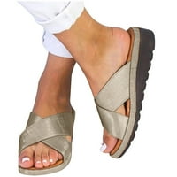 Lydiaunistar Žene Dression Comfy platforme casual cipele Ljetna plaža Plutna papučica Flip Flops Brown
