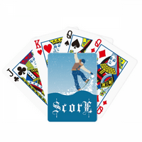 Zimska sport Skijanje Skuping Ilustracija Score Poker igračka kartica Inde