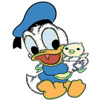 Inspirational naljepnice Walt naljepnicaDecal Mlada Donald Duck Holding Wird Pild Punjena igračka naljepnica