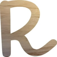 Drveni slovo R Craft Project, 14 '' Visok mali nedovršeni pukotinski abeceda, DIY