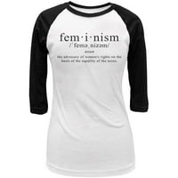 Definicija feminizma Juniors rukavac rukav majica bijeli-crni x-lg