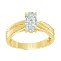 Bijeli prirodni dijamantski osmice prsten u žutom zlatu od 10k