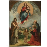 Madona of Foligno Canvas Art Print Raphael - Veličina: 12 8
