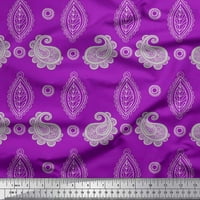 Soimoi Purple Georgettte viskoza Tkanina umjetnička Paisley Ispis tkanina od dvorišta