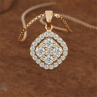 Naušnice za žene, dame modne dijamantske prstenske ogrlice minđuše trodijelni set