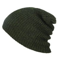 Muška ženska kauzalna pletena baggy Beanie zimski toplog šešira Ski pletenje lubanje zeleno