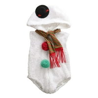 Pudcoco baby božićni snjegović skakači s kapuljačom s kapuljačom