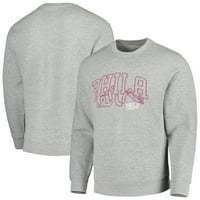 Unise stadion Essentials Heather Grey Philadelphia 76ers Element Logo Pop pulover Duks