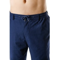 Muške casual posteljine hlače elastične strukske vučne struke Brze suhostepene hlače