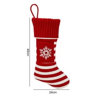 Rutiya Božićne pletene čarape Svečane snježne pahuljice sa visećim čarapama užadi za ukrašavanje kamina