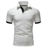 Muški patchwork gumb Slim Fit Sund-down ovratnik kratki rukav majica za blube kratkih rukava na prodaju
