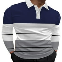 Sanviglor Men Polo majica s dugim rukavima bluza za spajanje Atletic Tee Golf Pulover u stilu au l