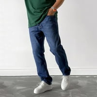 Puuawkoer hlače Čvrsti ravni traper muške pantalone Pocket modne traperice Fly patentni zatvarač Ležerne