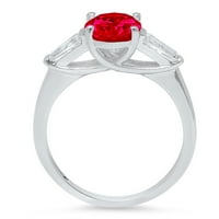 2.5ct ovalni rez crveni simulirani rubin 14k bijeli zlatni godišnjica angažmana kamena prstena veličine