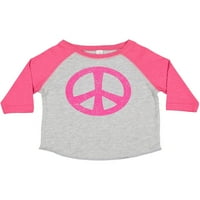 Inktastični mirovni znak ružičasti retro poklon toddler majica za mališač