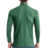 Vivianyo HD Muški džemperi za zimske muškarce Čvrsti rebrasti slim fit pletena pulover kornjačeve džemper