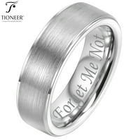 Sterling srebrni obični ogrebni brušeni gornji prsten u srebrnoj ili žuti s besplatnim graviranjem