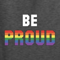 Budite ponosni Rainbow LGBT-a Muška grafička majica, Heather Black, 3x-velika
