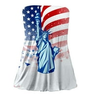 Clearficas Ženski 4-jul Tenk vrhovi američke zastave Dan nezavisnosti zastava Ispisne odjeće Ljeto majice
