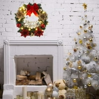 Novobey božićni vijenac Sretan božićni prednji ukrasni zidni umjetni borov vijenac za zabavu Décor