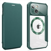 Kućište kruga za iPhone - Clear Back Flip futrola sa utor za karticu, zelenom