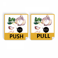 GARLIC Povrće ukusan Zdravi akvarel Push Push Push Potpišite vrata Vinilne naljepnice