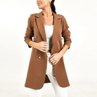 AWDENIO Womens Blazer jakne odobrenje moda Žene topli FAU kaput kardigan zimski čvrsti dugi rukavi