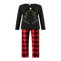 Biekopu odgovara božićnim pidžamama za obitelj, dugih rukava stablo tiska + plaćene hlače