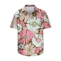 Muške košulje s kratkim rukavima V-izrez dolje dolje cvjetne majice Osnovna ljetna casual bluza Ugodne