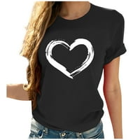 Clearance ispod $ Ženska kratkih rukava Grafička majica u obliku srca u obliku srca