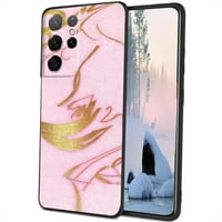 Pink-i-Gold-početna futrola za telefon za Samsung Galaxy S Ultra za žene Pokloni, mekani silikonski