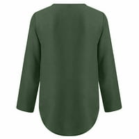 Borniu Plus size Ženski ljetni vrhovi Zip Casual Tunika Bluza za blubu za rušenje vrhova Majica Zeleni