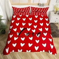 Red Valentines Day Love Heart King Duvet Cover Romantic Gnome Posteljina set parovog drveća Lollipop