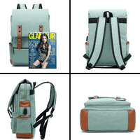 Seksi plesne žene Muškarci Travel Travel Laptop ruksak Račice Racksack BookBag Daypacks Schoolbag Ranaps sa USB punjenjem Port Light Green