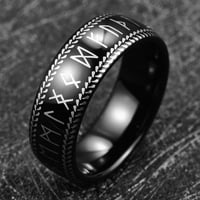 Crna Muška volfram karbidna prstena za vjenčani trake dome Norse Rune Ring