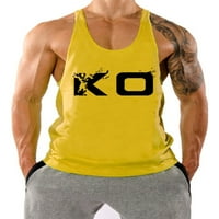 Abtel muške mišićne majice Bodybuilding Ljetni vrhovi Ležerni spremnik Muški atletski trčanje tee žuti