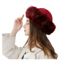 Haxmnou Fashion Women zimski mongolski šešir čvrste tople čvrste čvrstog ušivanih vunenih šešira