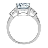 CT sjajan asečji Cleani simulirani dijamant 18k bijelo zlato Trobotan prsten SZ 5.75