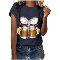 Pivo festivalskog čišćenja Ženska bluza za bluzu za majicu za okrugli vrat Print Tee