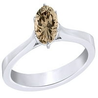 Champagne Prirodni dijamantski zaručni prsten u 14k bijelo zlato