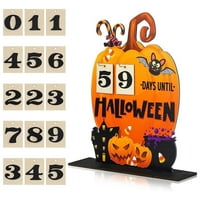 Halloween Advent Calendar Halloween Drveni odbrojavanje Kalendar Drveni stolni blokovi Kalendar do Halloween