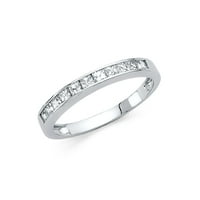 Dragulji LU 14K bijeli zlatni prsten kubični cirkonijski CZ godišnjica vjenčanica veličine 12