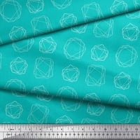 Soimoi Zelena svilena tkanina Sveto geometrijsko otisak šivaći tkaninu širok