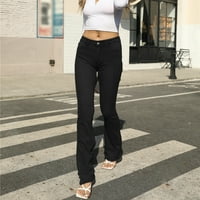 Traperice za žene Ženske hlače za ženske struke CUT HALANTE Slim Casual Jeans Black + L