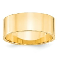 14k žuti zlatni muški ravni obični klasični vjenčani prsten veličine 14